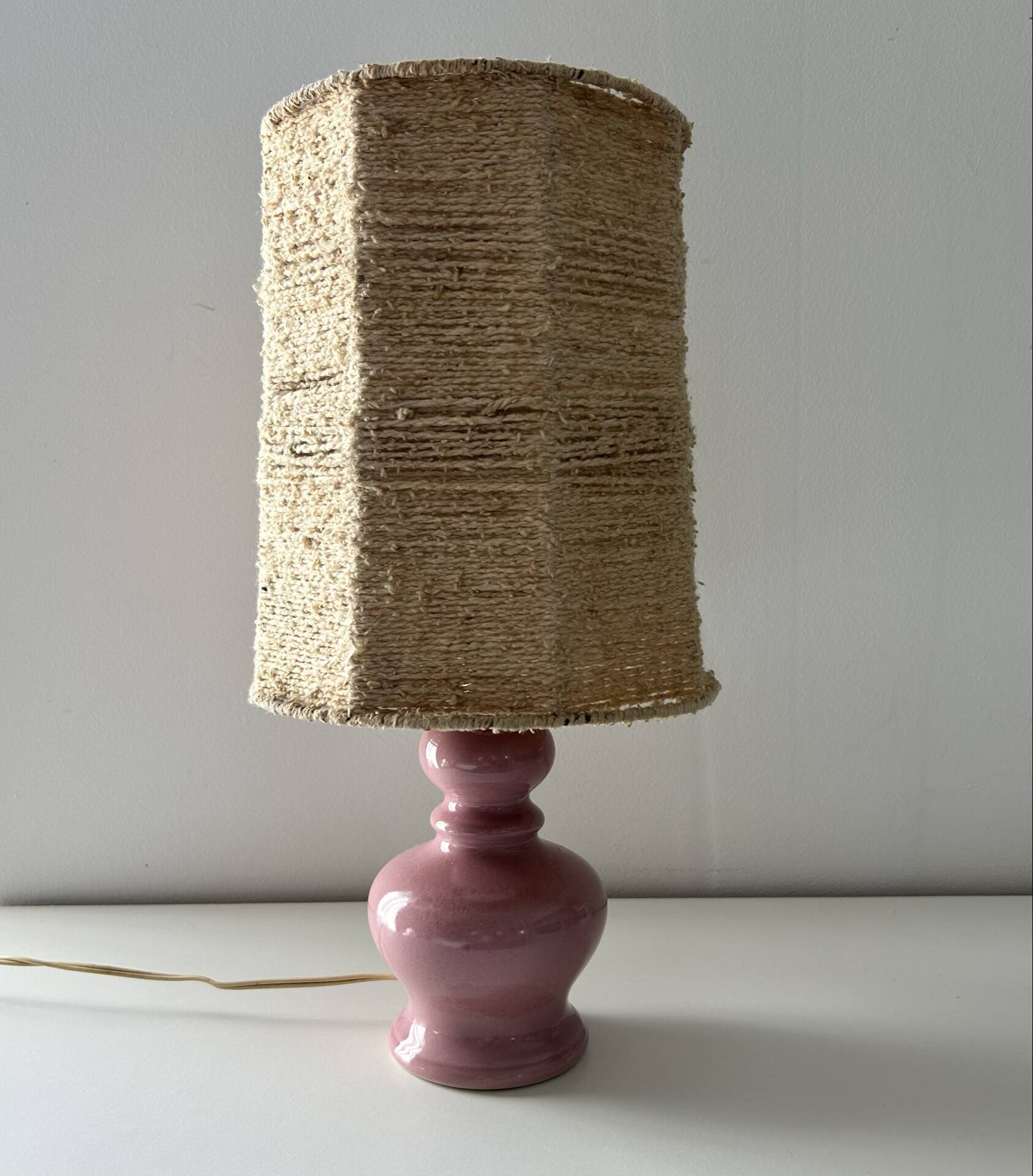 Bohemian lamp in ceramic and wool
