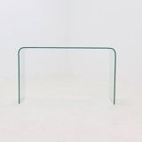 Italian Modern Glass Waterfall Console Table 1980s