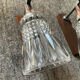 Pair of 60s teak and molded glass sconces