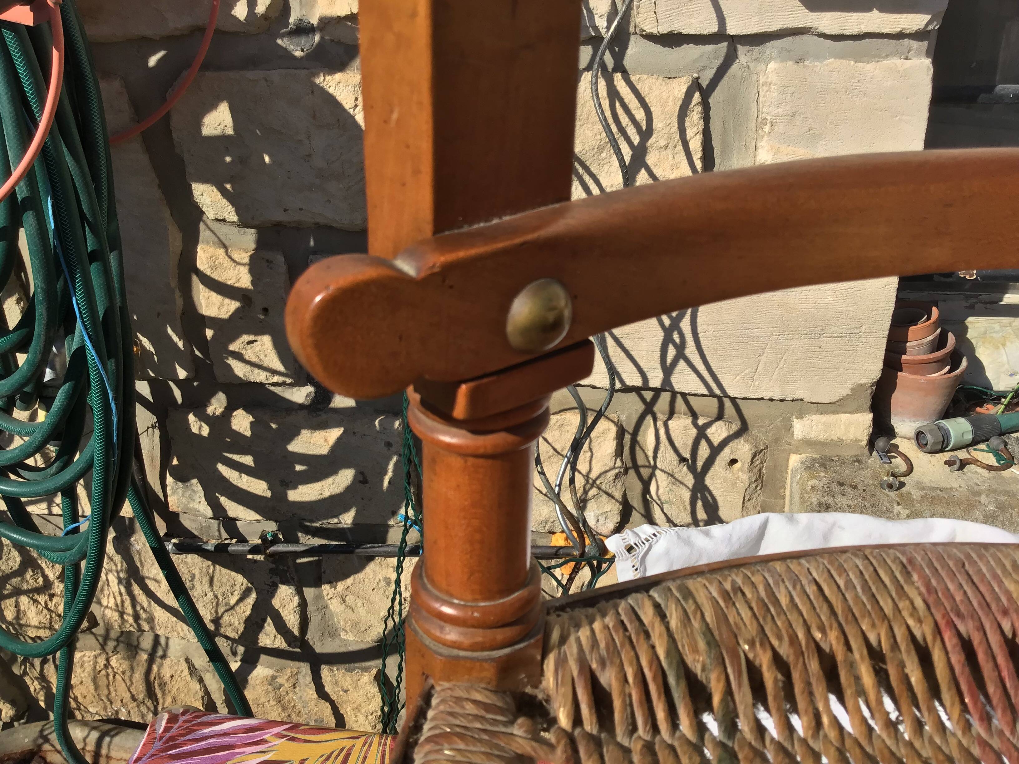 straw-style corner armchair