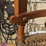 straw-style corner armchair