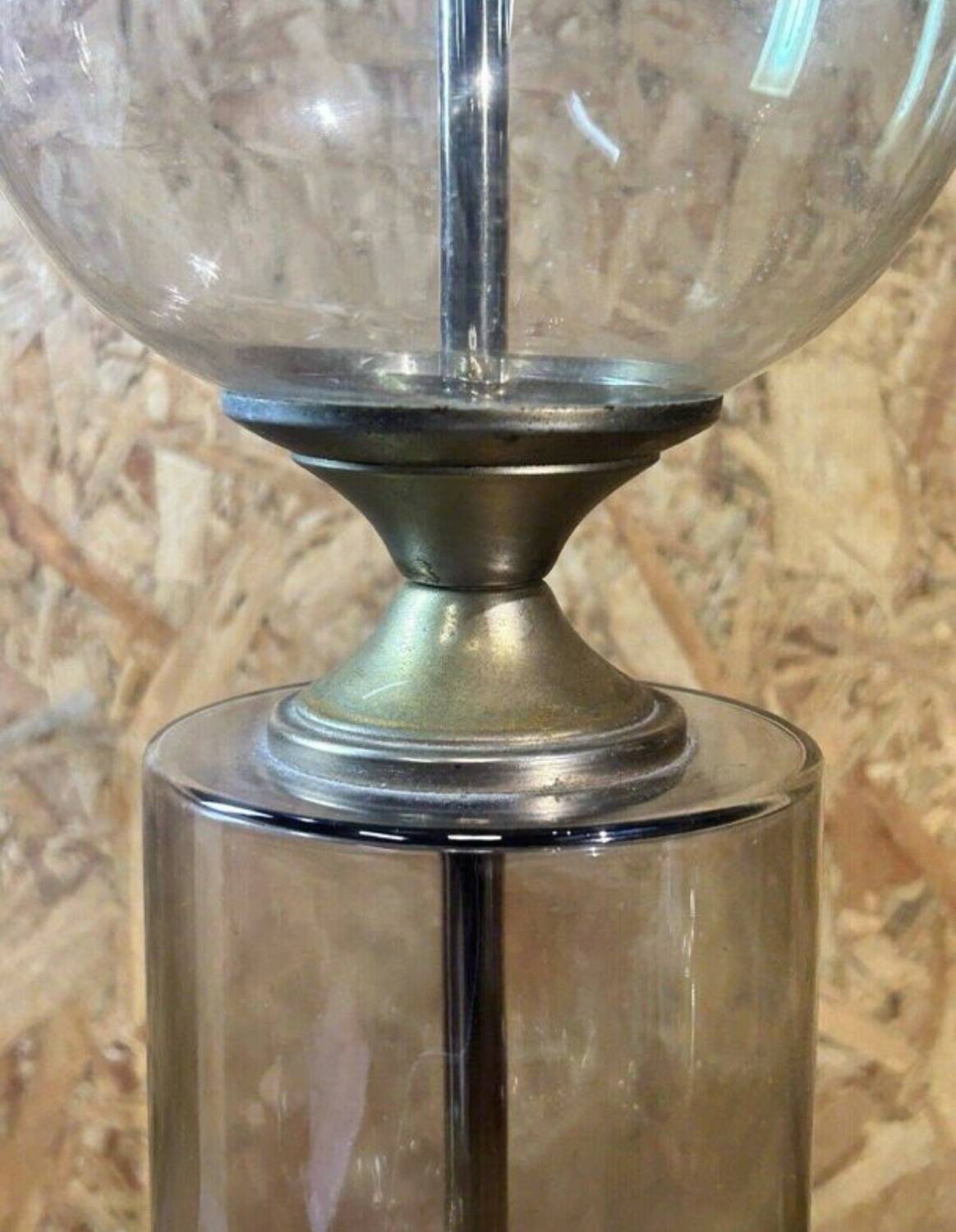Large vintage lamp See Delmas 1970s glass and metal modern design