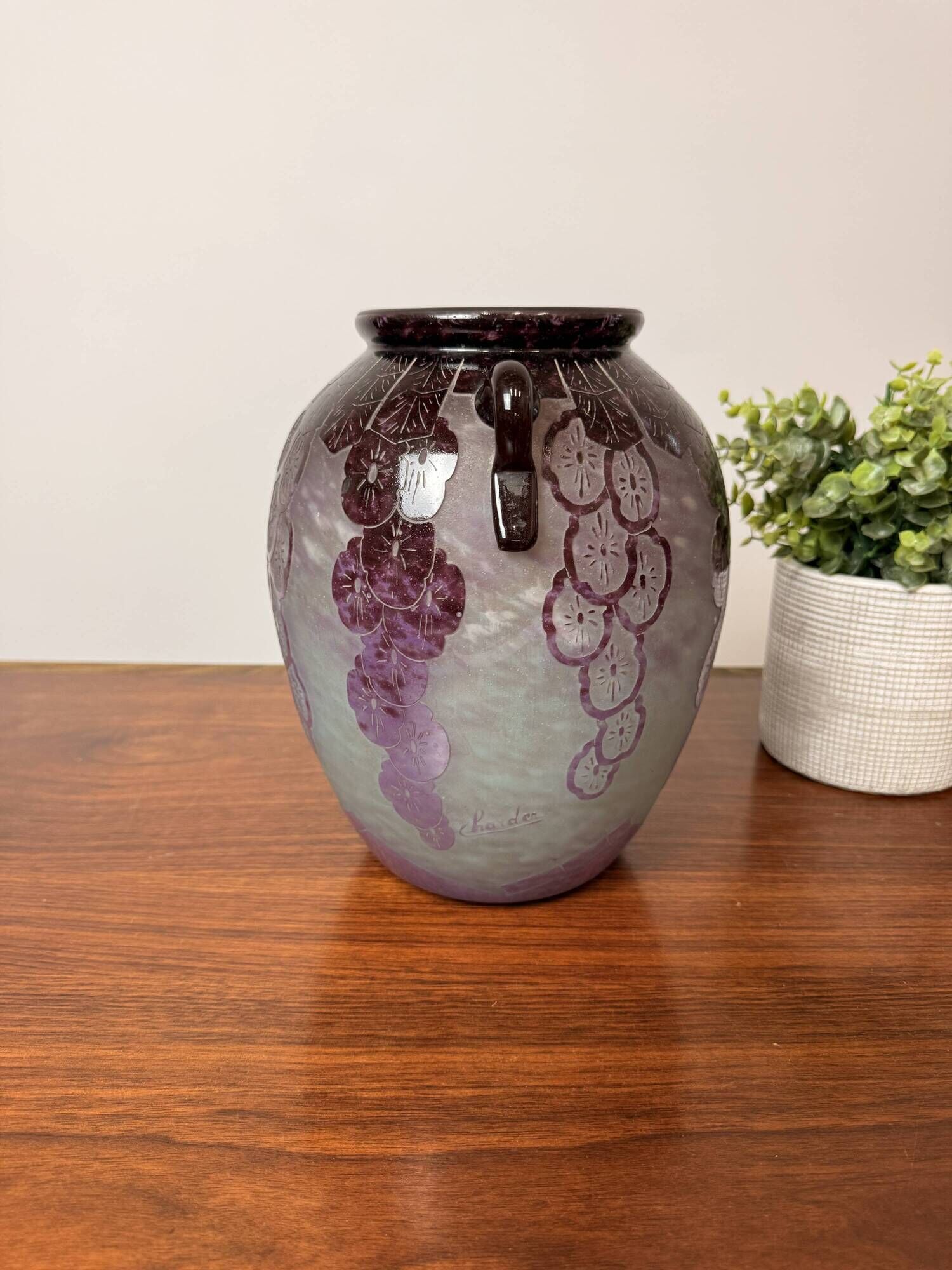 Vase Charles Schneider – Modèle Lavande – Pâte de Verre – Art Déco