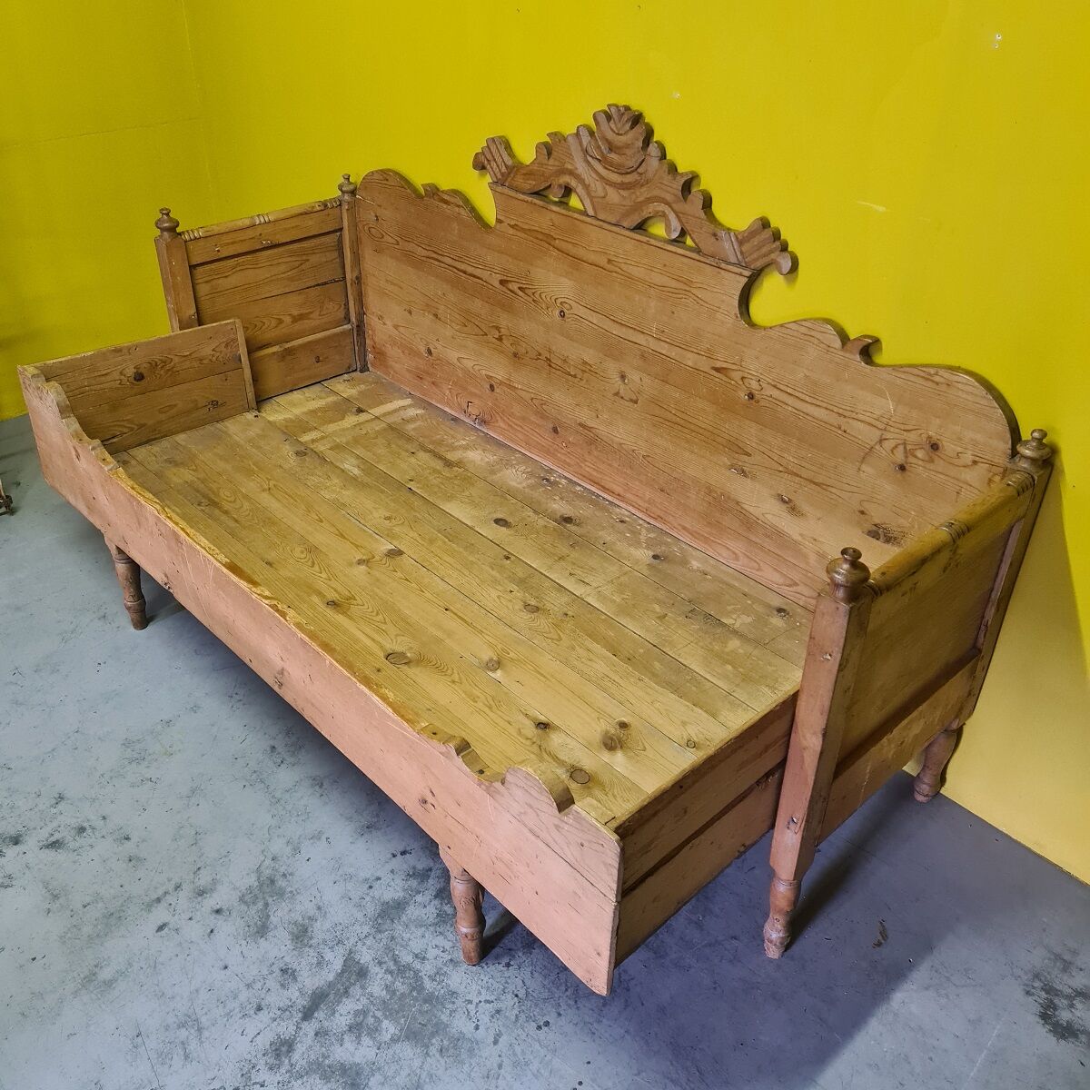 Antique Swedish Pine Kitchen Bench. Second half 19th century,