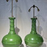 Pair of large gourd-shaped lamps