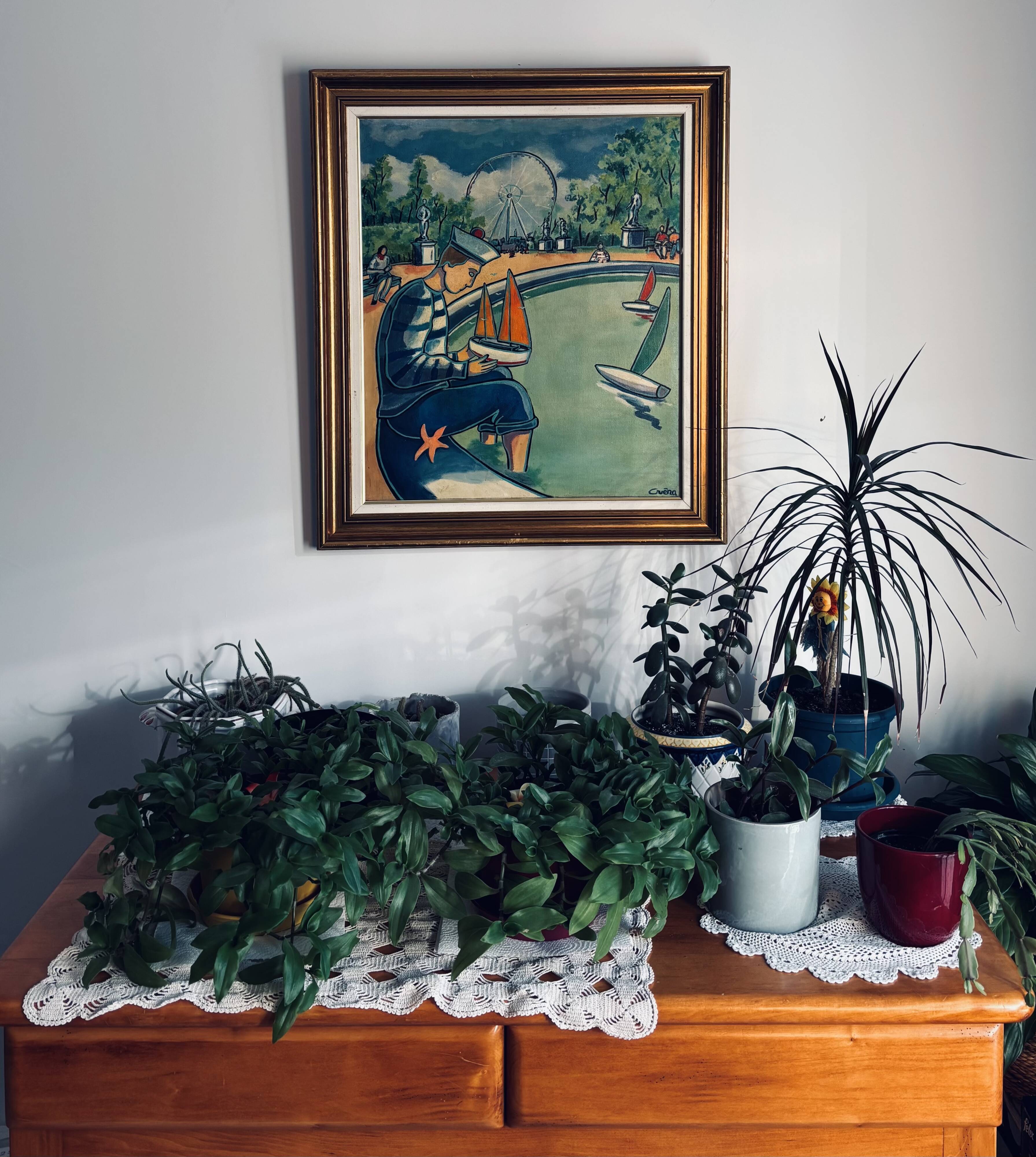Huile sur toile "Le petit matelot", École Moderne - 50x60 cm