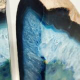 Sujetalibros de ágata azul. Brasil, 1990s.