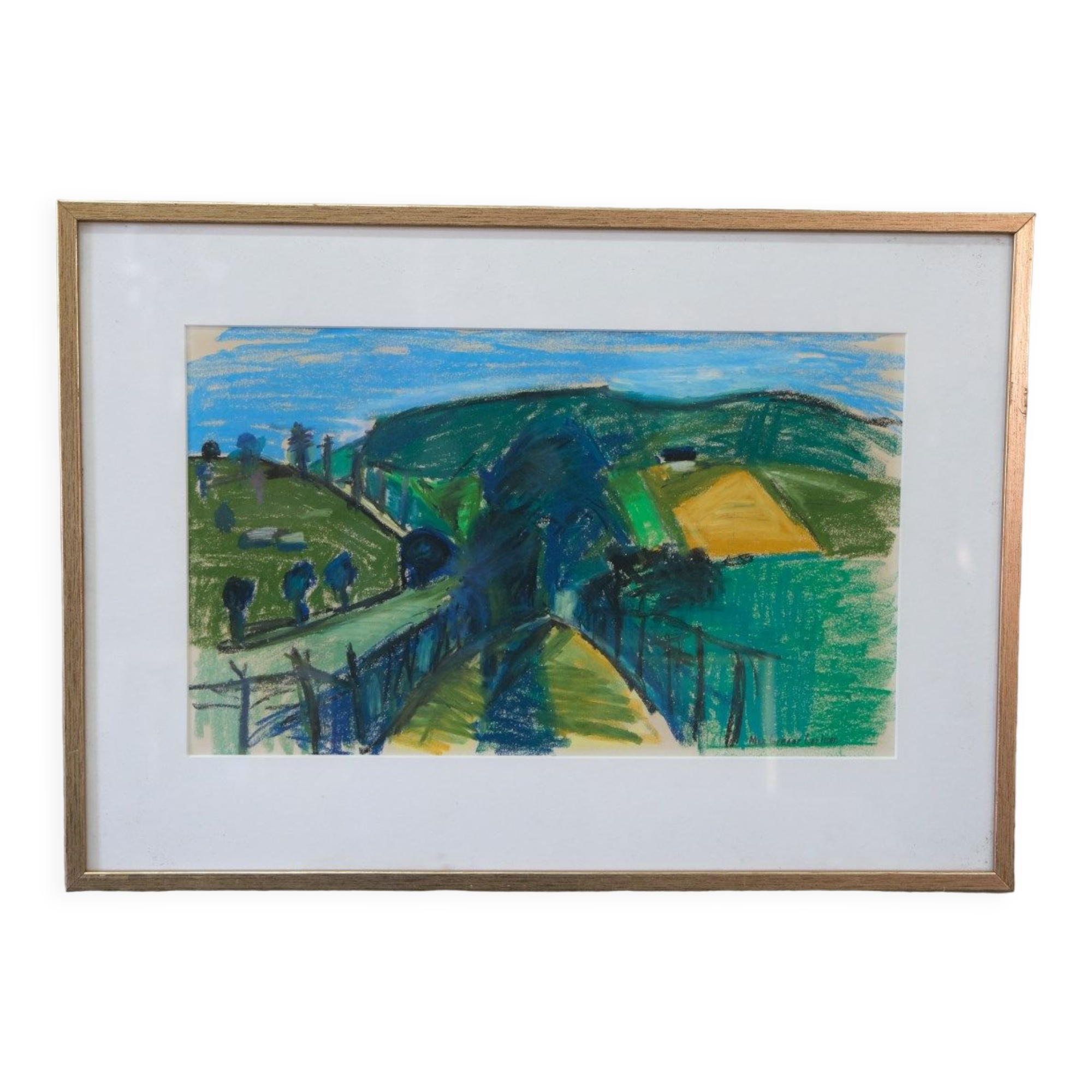 Max Gregor Carlsson,  Modern Swedish Painting, 1950s, Pastel, Framed