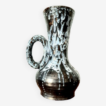 Ceramic vase in fat lava 1960