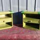 Pair of rattan bedside tables