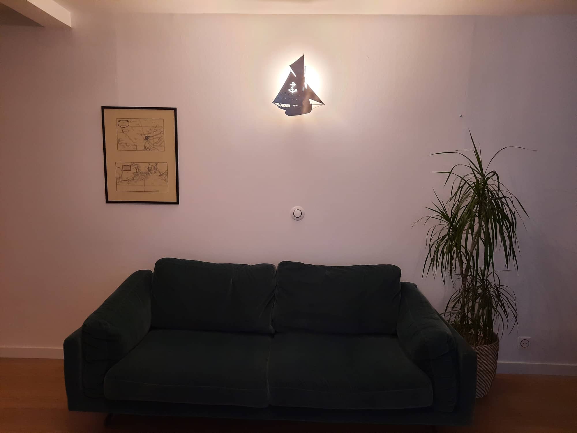Brushed stainless steel wall lamp