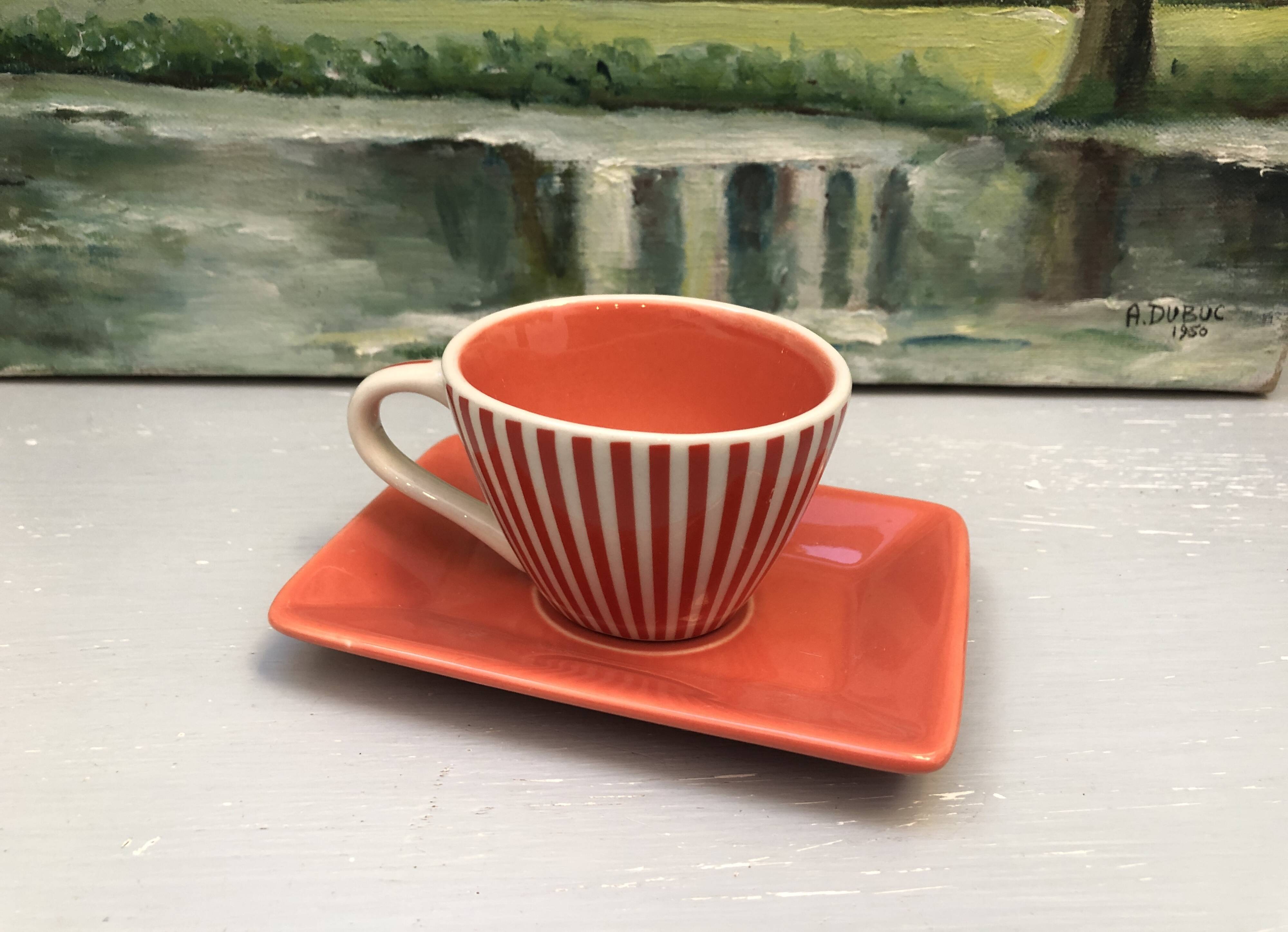 4 vintage ceramic coffee mugs edited by lbvyr circa