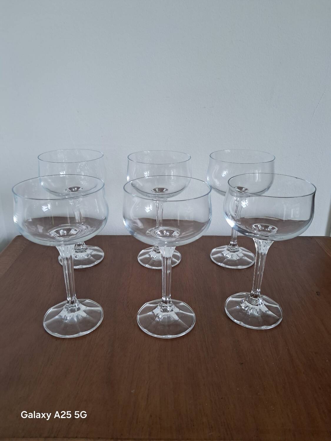 6 Diana Bohemian Crystal Champagne Glasses