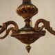 French Vintage Heavy Bronze/Brass 5 Light Empire Style Chandelier 3990