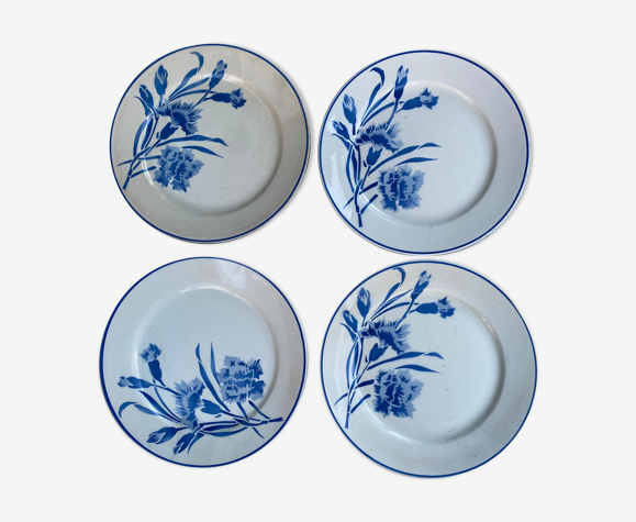 Ensemble de 4 assiettes anciennes HBCM garvanie