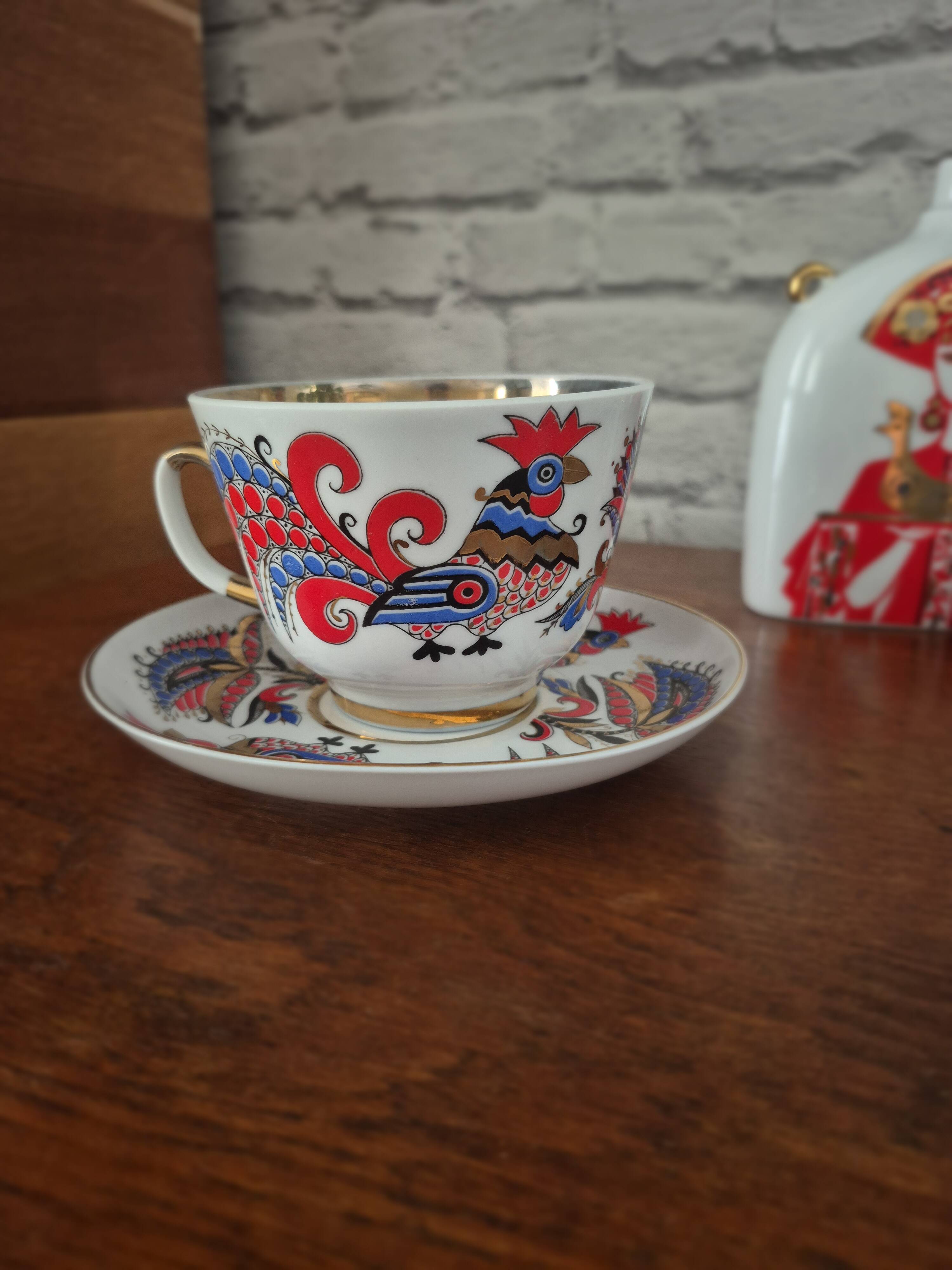 Vintage LMZ Lomonozov cup and saucer