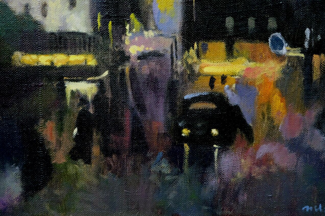 Swedish artist, scandinavian modern city landscape, 1970s, oil on canvas, signed,  framed