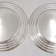 Christofle Ondulation Luc Lanel, pair of flat plates 23.5 cm, silver-plated metal