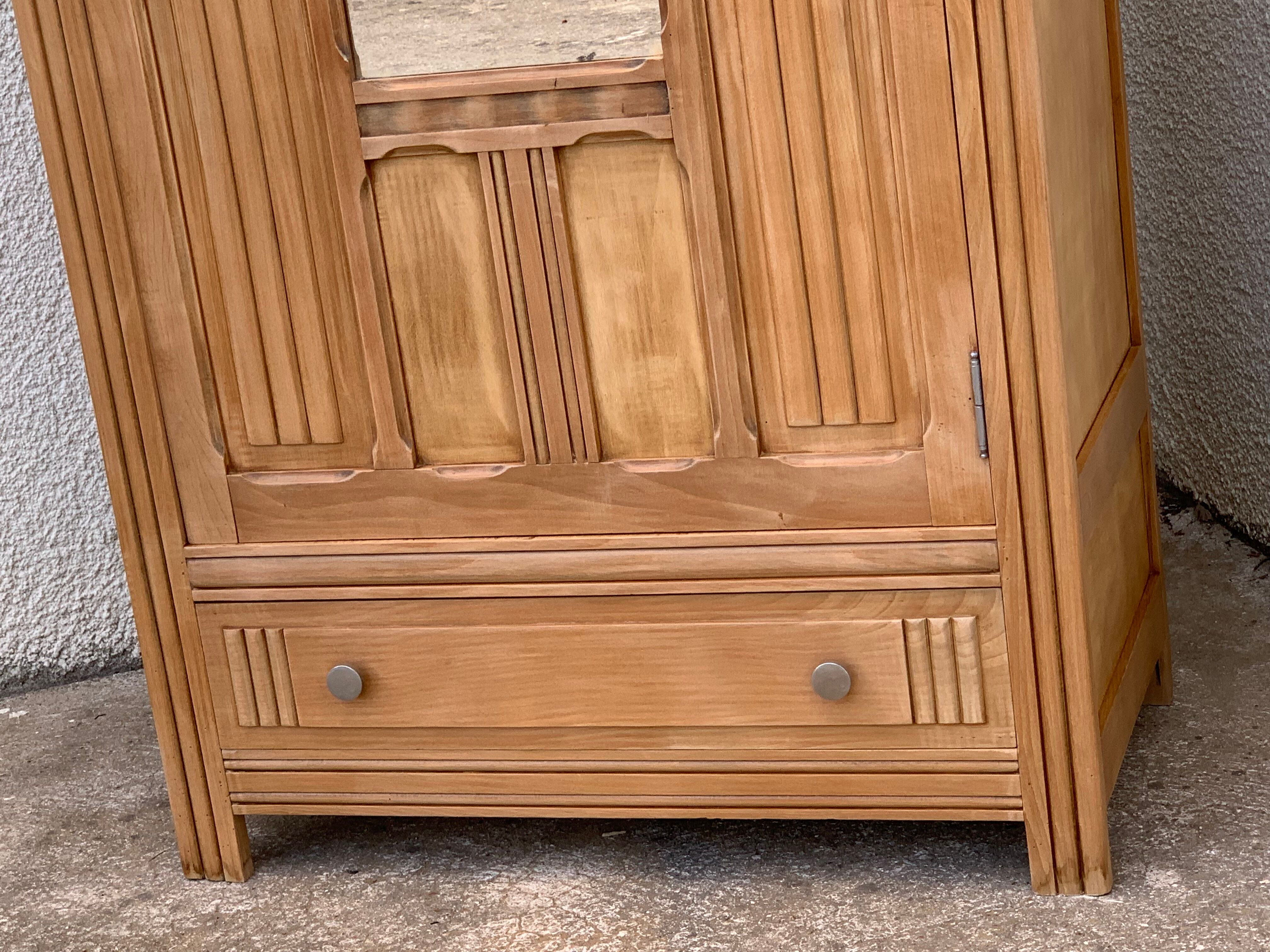 Parisian wardrobe art deco wood brut