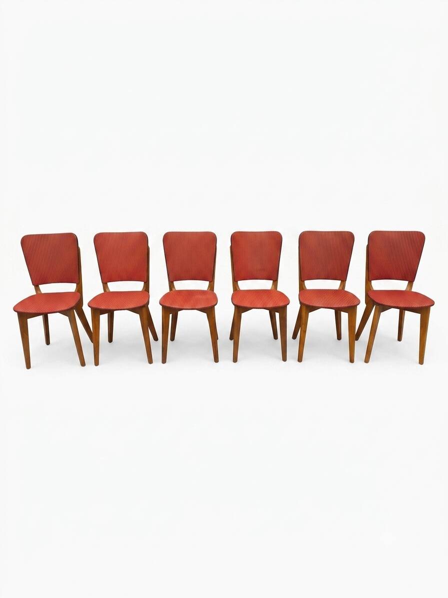 6 vintage oak chairs from the 1960s
