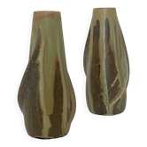 Pair of glazed stoneware vases