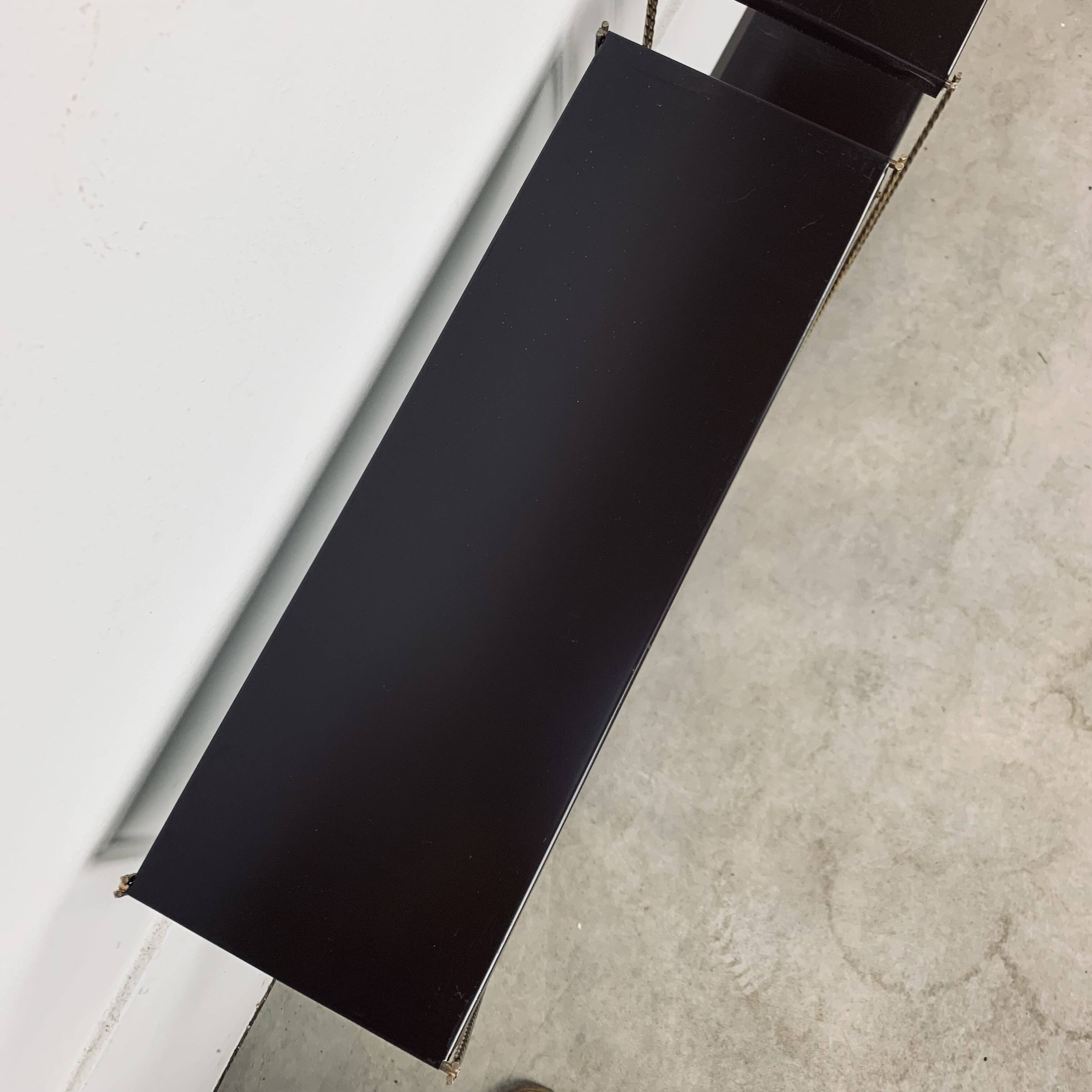 2 modular string wall shelves from the 60s, metal