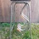Vintage formica wood metal leg step stool