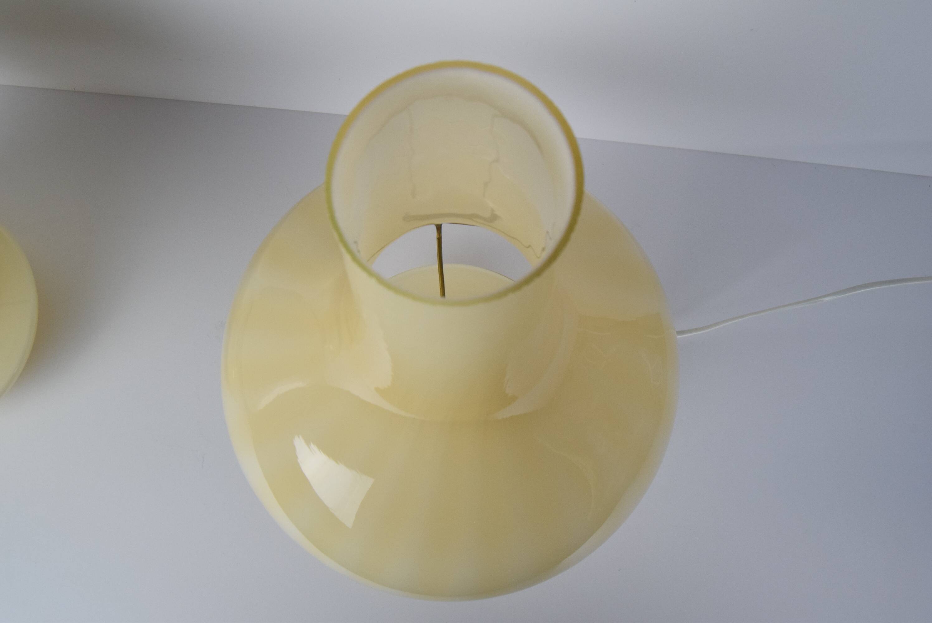 Pair of mid-century Table Lamps, Osvětlovací sklo závod Janštejn, Czechoslovakia, 1970