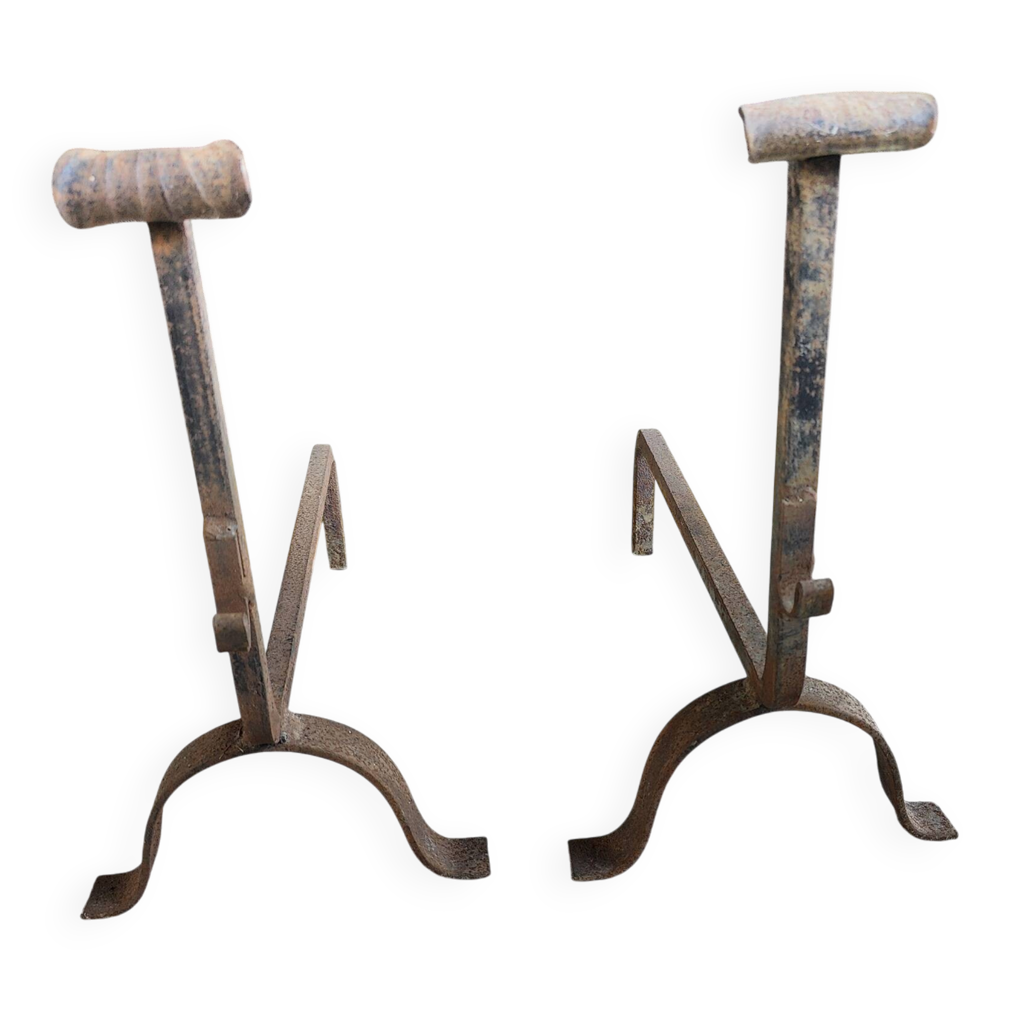 Pair of fire dogs - wrought iron