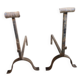 Pair of fire dogs - wrought iron