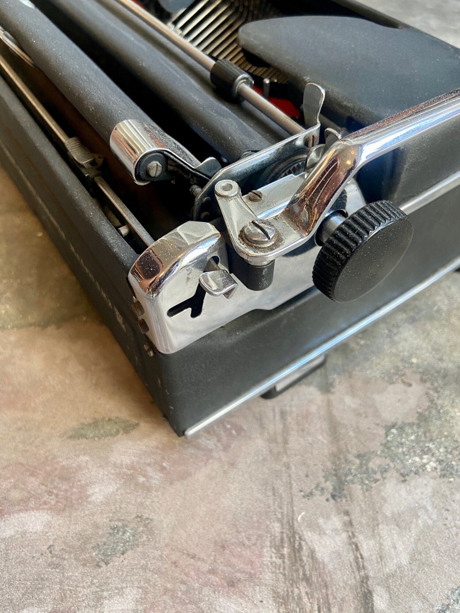 Olympia typewriter in black metal