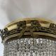 Ceiling light basket old 19th brass and faceted glass beads