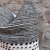 Berber zanafi square cushion cover - handmade - 100% wool and cotton - 45x45cm