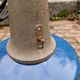 Industrial pendant light in blue enamelled sheet metal and cast iron, Poland, 1950s-60s