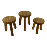 Brutalist blond oak side tables 1980’s