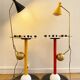 Large Italian brass counterweight lamp, 50s design