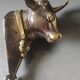 Bronze patinated metal bull wall hook