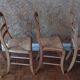 Lot de 4 chaises paillées en merisier