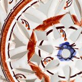 Handcrafted ceramic wall light blue centre