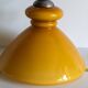1970s honey yellow opaline pendant light with leather hook