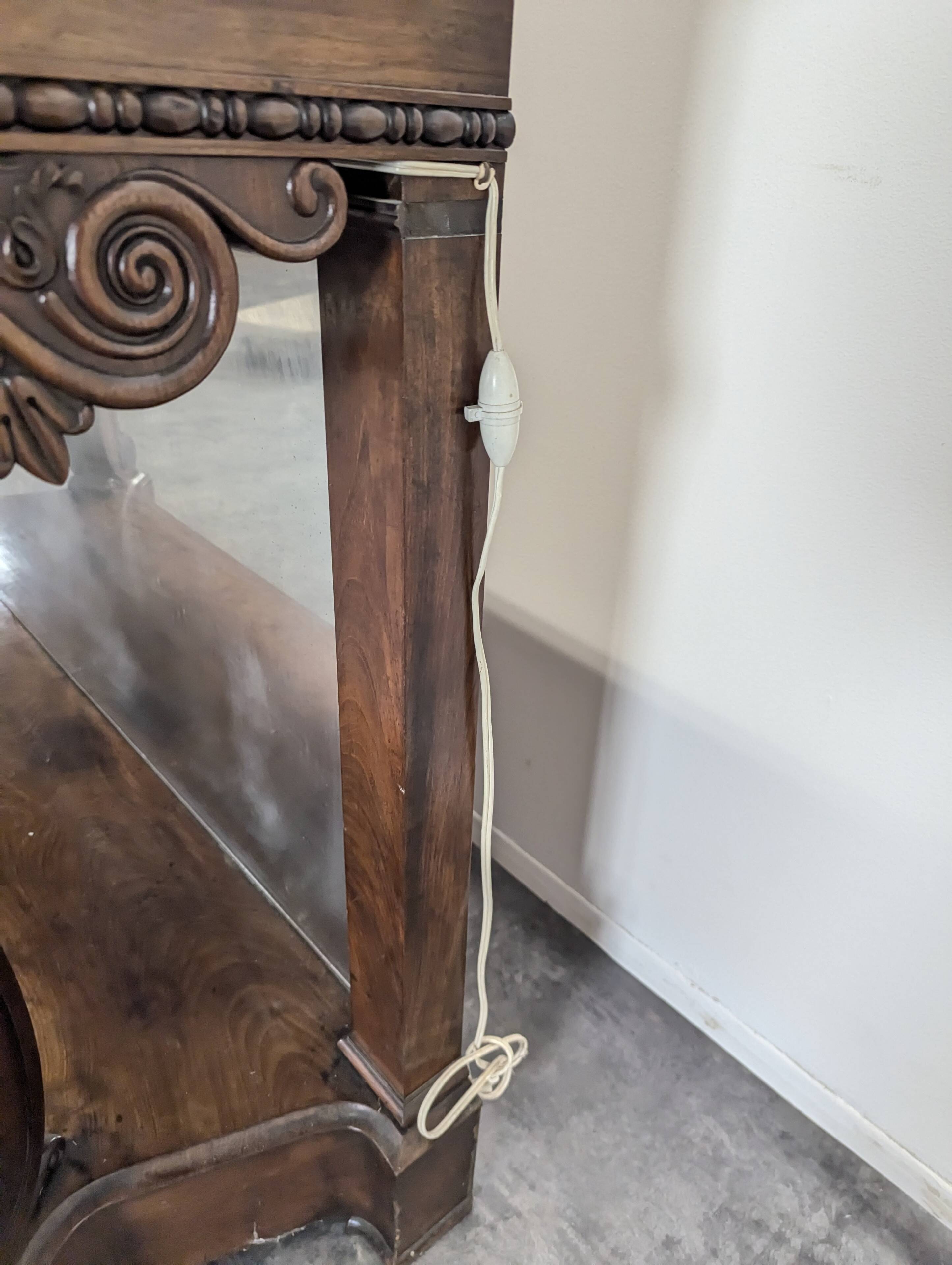 Restoration period console with mirror base, stamped Gomien