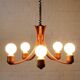 Vintage teak Candela pendant lamp Domus Danish design