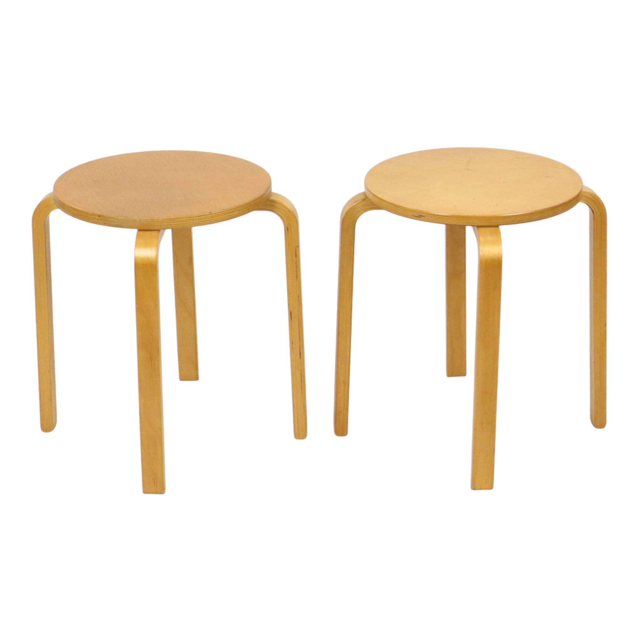 Set of 2 Vintage IKEA Frosta Stools, Beech Wood, 1990s