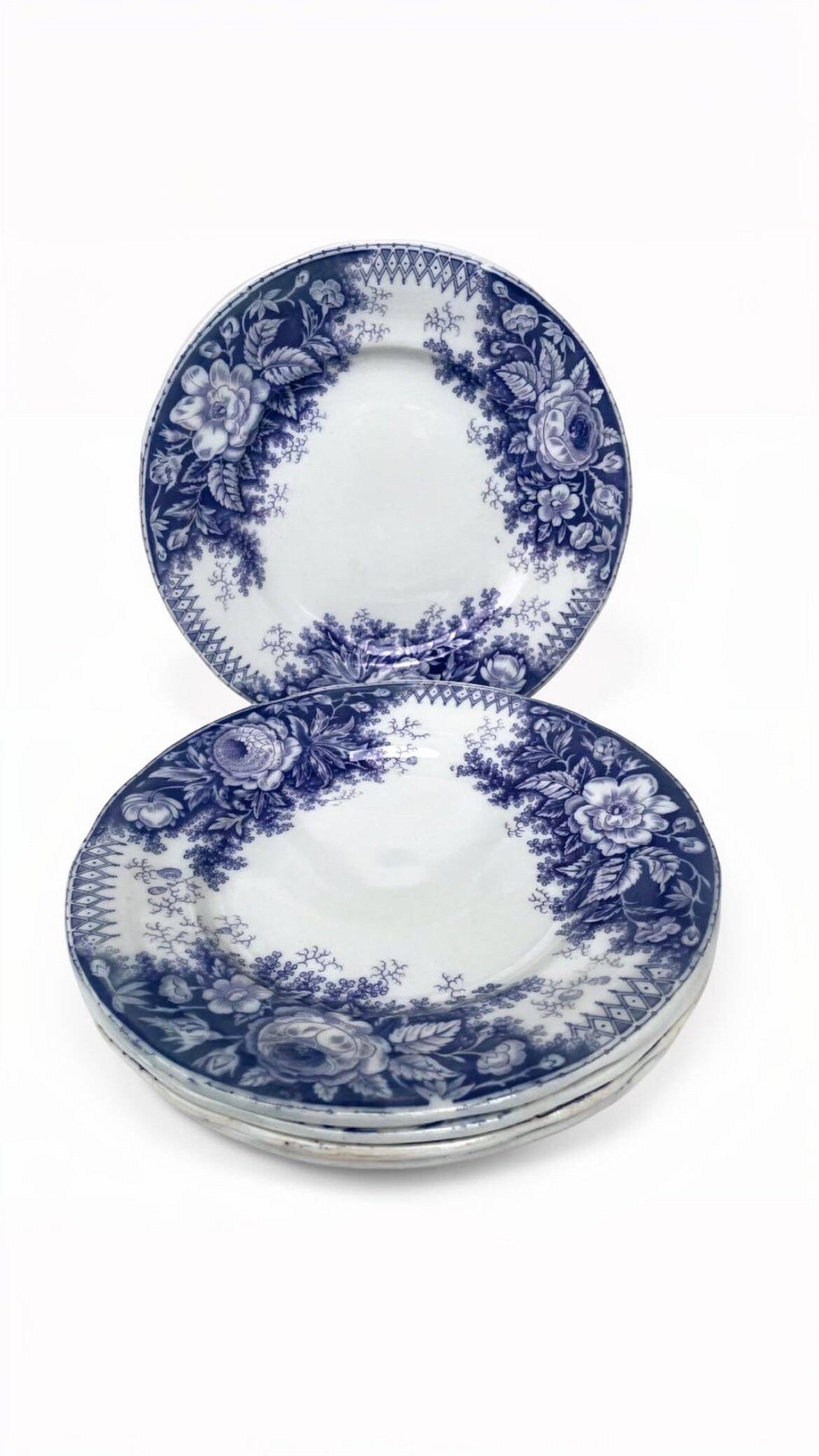Dessert plates Sarreguemines model Jardinière 19th century