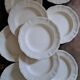 Set of 9 Sarguemines ivory soup plates