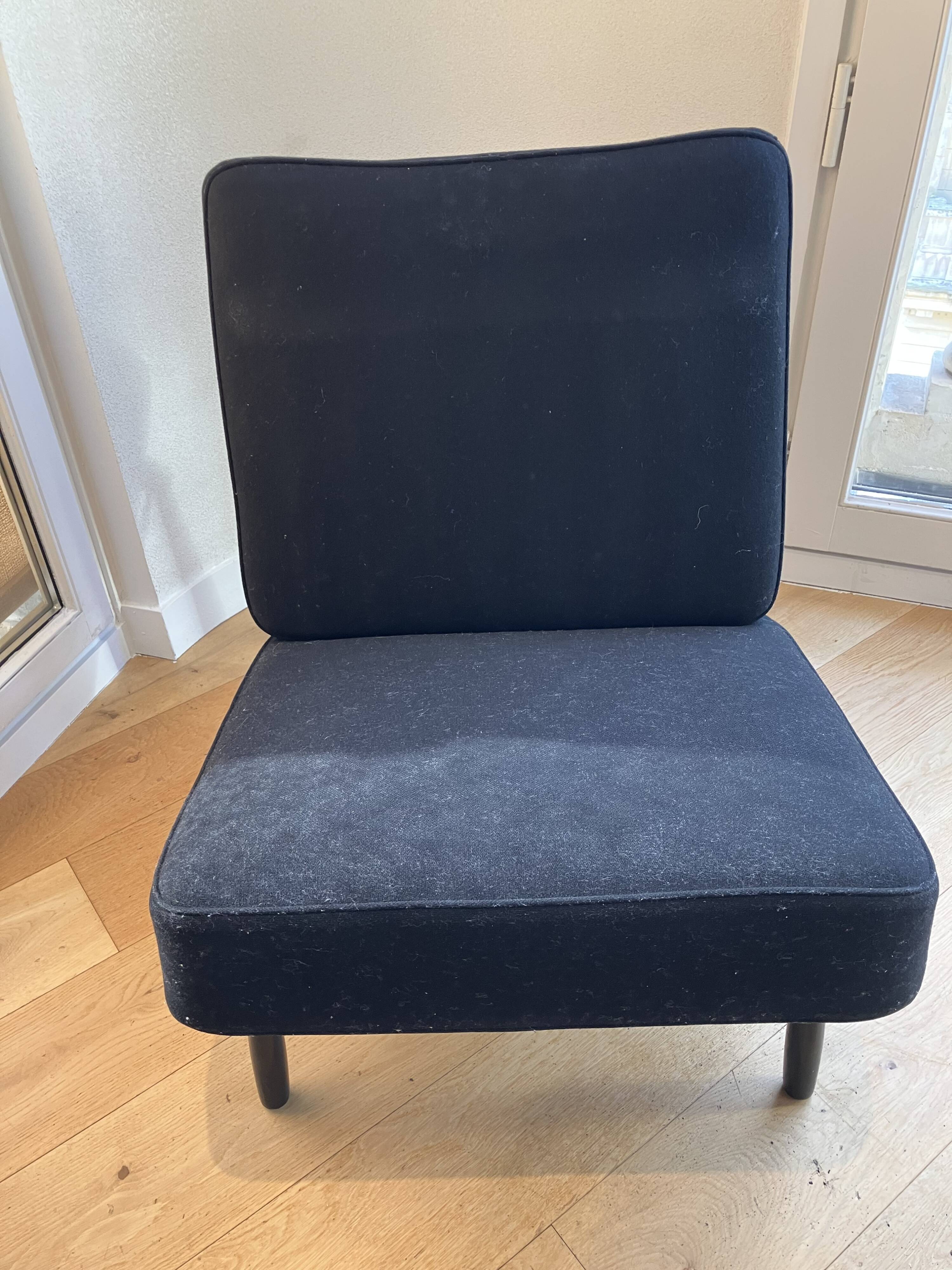 Fauteuil lounge Noir Domus Alf Svensson