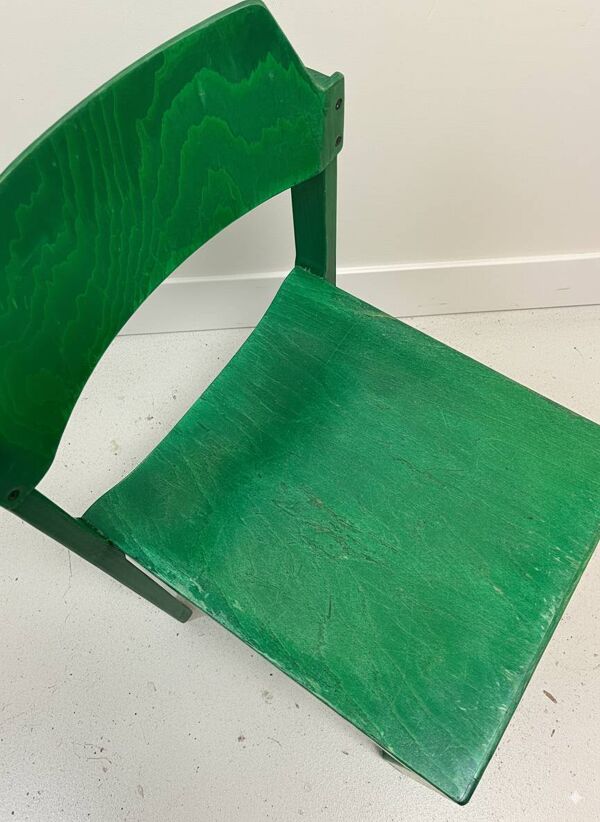 Chaise scandinave par Rainer Schell teintée verte