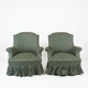 Pair of Napoleon III toad armchairs