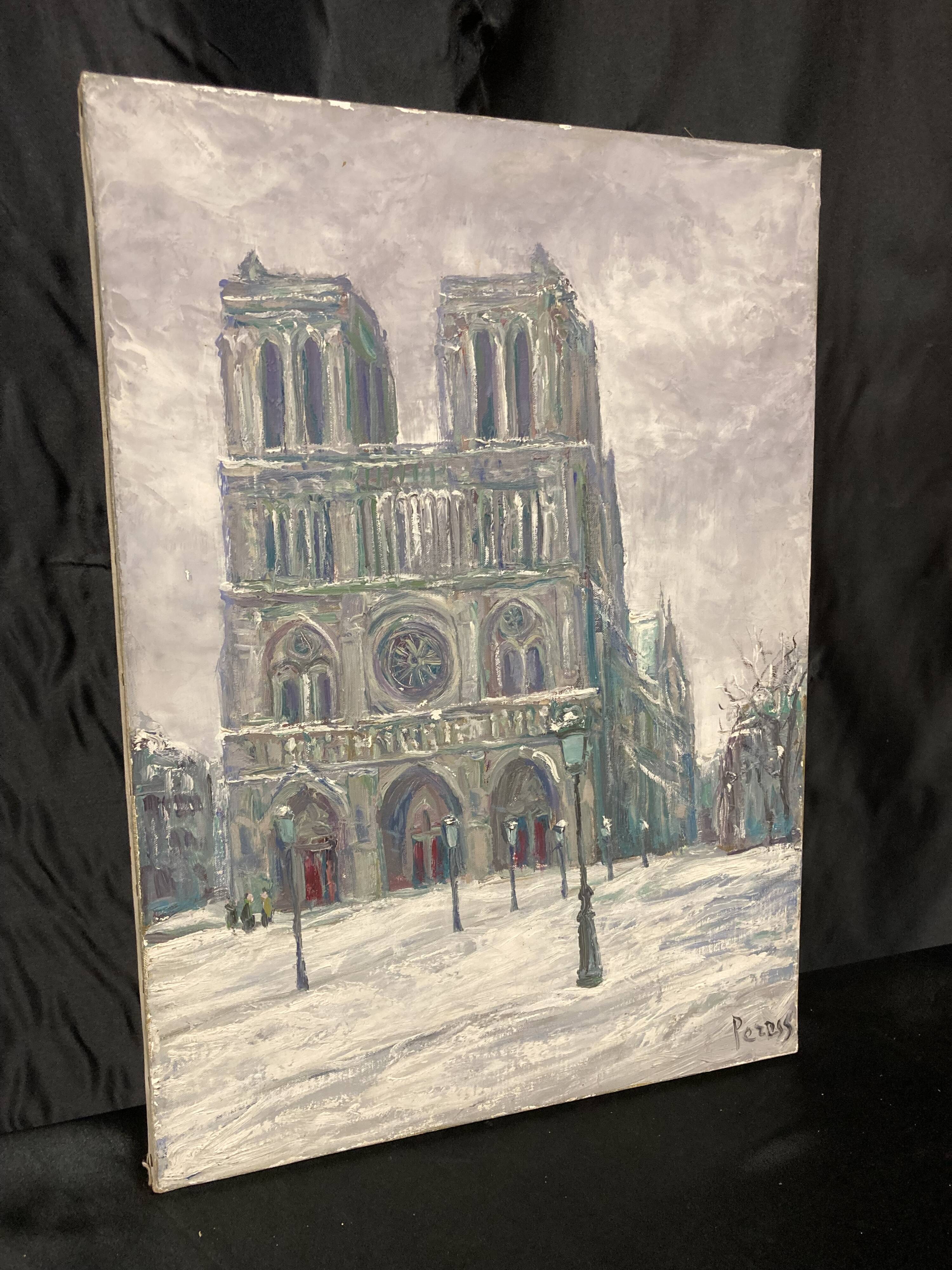 Pierre PERESS (1919-1990) Notre-Dame de Paris, Oil on canvas 1980's