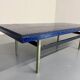 Table basse en céramique émaillée bleue design année 70